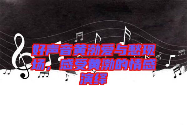 好聲音黃渤愛(ài)與愁現(xiàn)場(chǎng)，感受黃渤的情感演繹