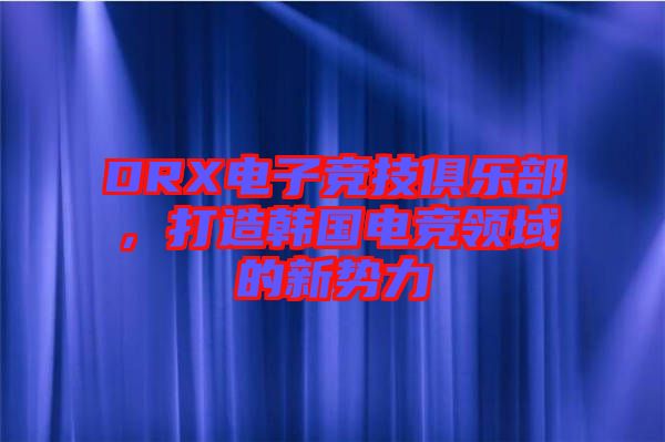 DRX電子競(jìng)技俱樂(lè)部，打造韓國(guó)電競(jìng)領(lǐng)域的新勢(shì)力