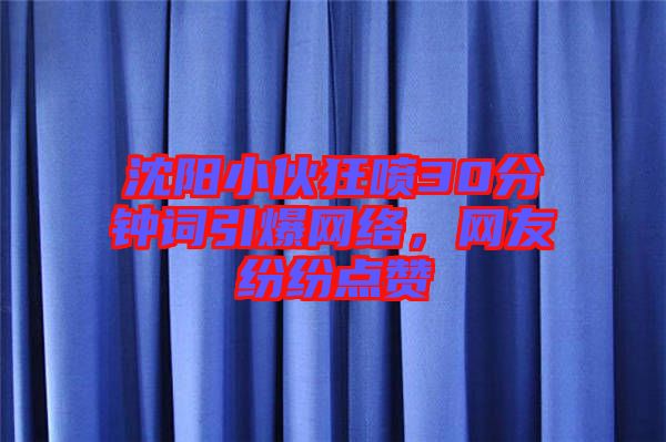 沈陽(yáng)小伙狂噴30分鐘詞引爆網(wǎng)絡(luò)，網(wǎng)友紛紛點(diǎn)贊