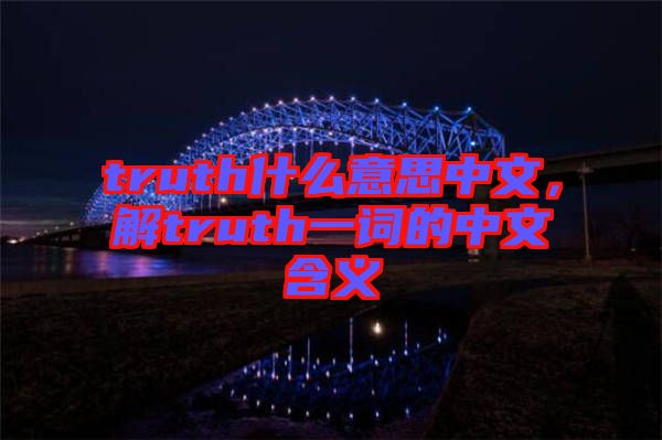 truth什么意思中文，解truth一詞的中文含義