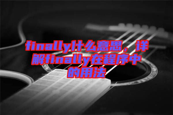 finally什么意思，詳解finally在程序中的用法