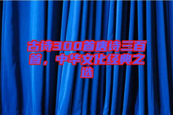 古詩300首唐詩三百首，中華文化經(jīng)典之選