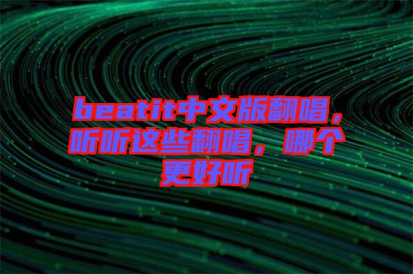 beatit中文版翻唱，聽聽這些翻唱，哪個(gè)更好聽