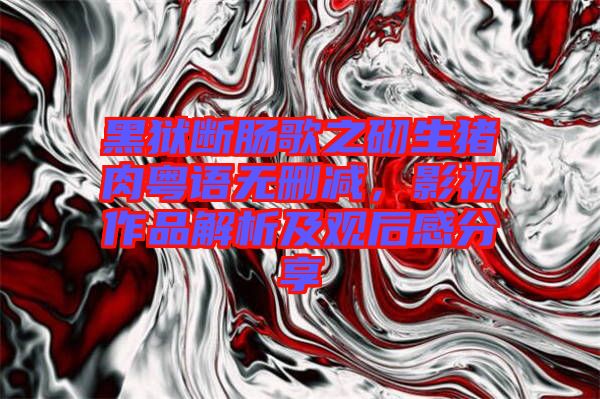 黑獄斷腸歌之砌生豬肉粵語無刪減，影視作品解析及觀后感分享