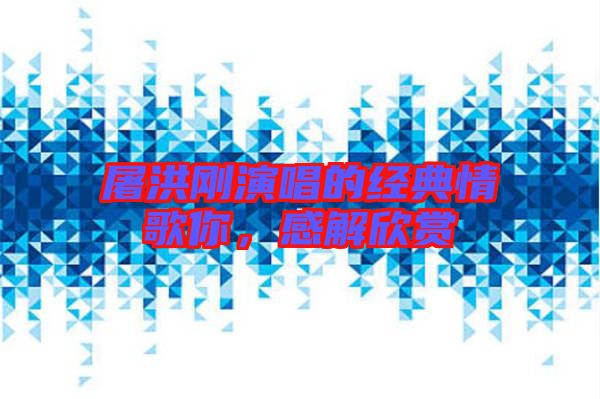 屠洪剛演唱的經(jīng)典情歌你，感解欣賞