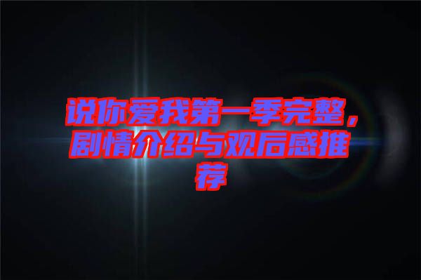 說你愛我第一季完整，劇情介紹與觀后感推薦
