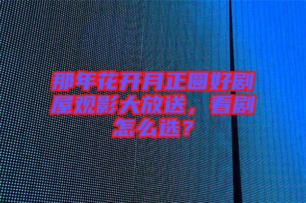 那年花開月正圓好劇屋觀影大放送，看劇怎么選？