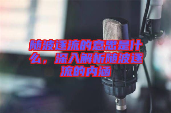 隨波逐流的意思是什么，深入解析隨波逐流的內(nèi)涵