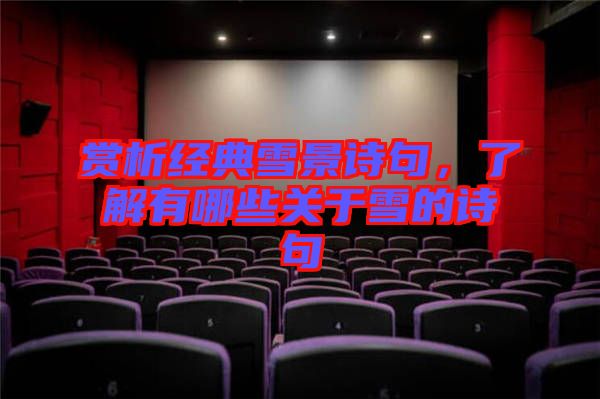 賞析經(jīng)典雪景詩句，了解有哪些關(guān)于雪的詩句