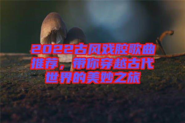 2022古風戲腔歌曲推薦，帶你穿越古代世界的美妙之旅