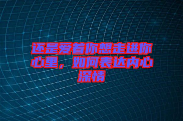 還是愛著你想走進你心里，如何表達內心深情