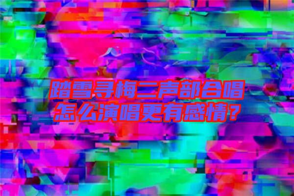 踏雪尋梅二聲部合唱怎么演唱更有感情？