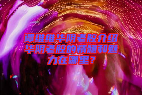 譚維維華陰老腔介紹華陰老腔的精髓和魅力在哪里？