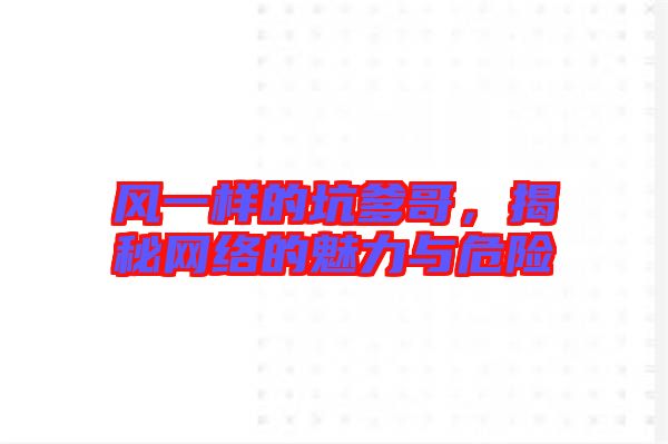 風(fēng)一樣的坑爹哥，揭秘網(wǎng)絡(luò)的魅力與危險(xiǎn)