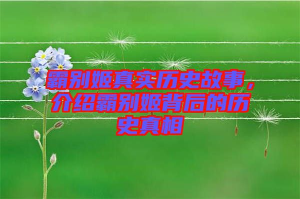霸別姬真實(shí)歷史故事，介紹霸別姬背后的歷史真相
