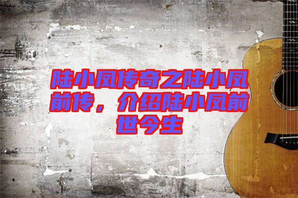 陸小鳳傳奇之陸小鳳前傳，介紹陸小鳳前世今生