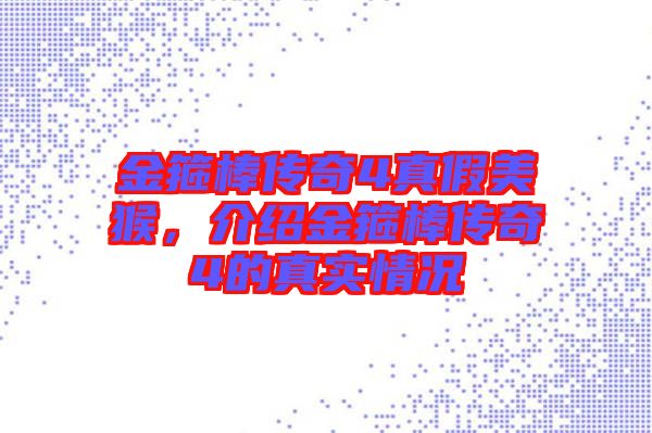 金箍棒傳奇4真假美猴，介紹金箍棒傳奇4的真實情況