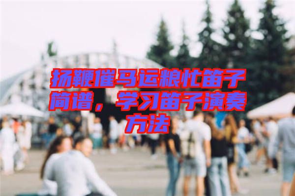 揚(yáng)鞭催馬運(yùn)糧忙笛子簡譜，學(xué)習(xí)笛子演奏方法